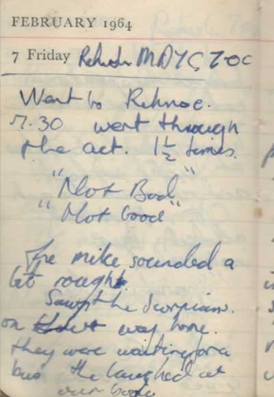 Diary Entry 7th Feb 1964